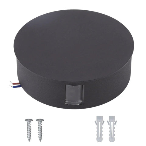 Jeanoko Contemporary Aluminum Wall Light Sconce 6W LED Lamp for Dining round black mounting base with screws and anchors