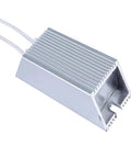 Automotive high-power fixed resistor with aluminum finned heatsink and two leads
