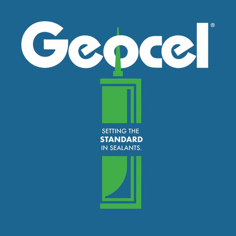 Geocel logo with a green cartridge illustration and text 'Setting the Standard in Sealants'