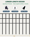 No Dig Garden Fence Kit With 30 Panels And Forty Two And A Half Feet Total Length Keeps Dogs And Rabbits Out Rustproof Anti Digging Barrier Garden Edging Border For Outdoor Yard Patio Perimeter And Ground Defense. Includes gloves, pliers, cable ties.