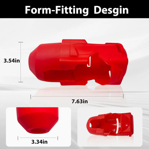 Deawater Impact Protective Boot For Milwaukee 18V M12 FUEL Wrench. Red Part 49-16-2864. Shock Absorbing Grip Pad Keeps Tool Safe And Prevents Scratches On Work Surfaces During Heavy Duty Jobs Great Accessory For Electric Tools