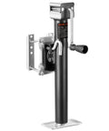 VEVOR 2500 lb trailer jack, bolt-on, black steel with ergonomic crank, mounted on trailer