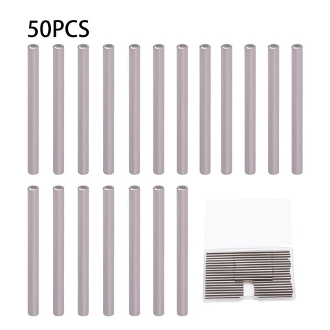 50 Pcs 3Mm X 40Mm Silver Stainless Steel Dowel Pins 304 for bookshelf cabinet furniture fixing and easy DIY assembly, displayed in box