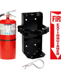 2 Pack 20 Lb Class ABC Fire Extinguisher Kit With Wall Mount Bracket And Status Sign, featuring red extinguisher, black bracket, and safety pin.