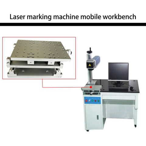 Aluminum 2 Axis Moving Work Table For Laser Marking And Engraving Machines Adjustable XY Axis Portable 210 By 150 mm Platform