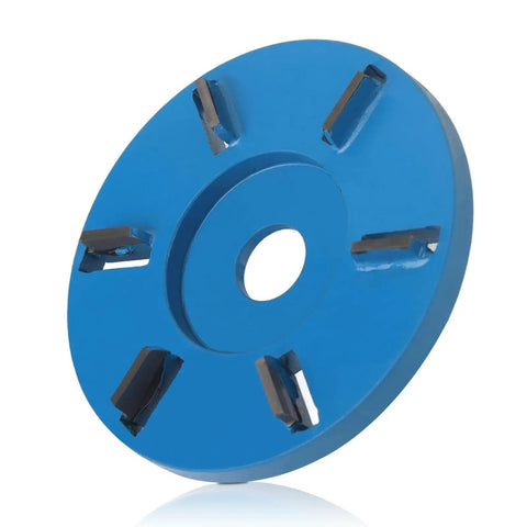Angle Grinder Wood Carving Disc With Six Teeth For Stump Removal And Precision Grinding, Chainsaw Mill Cutter, blue alloy blade
