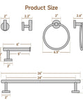 Brushed Nickel 4 Piece Bathroom Accessories Set, Wall Mounted, 18 Inch Towel Bar, Durable SUS304 Stainless Steel Bath Hardware