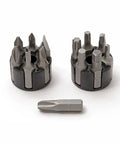 Close-up of screwdriver bits from 30 Piece General Purpose Tool Set With Screwdriver Long Nose Pliers Diagonal Cutting Pliers Starter Kit