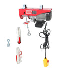 Heavy Duty 1760 Lb Electric Hoist With Remote Control 110V Overhead Winch Steel Cable Built For Industrial Warehouses Construction Sites And Material Lifting Systems, with accessories.