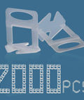Tile Leveling System With One Sixteenth Inch Spacers And Clips, 2000 Pieces, shown on blue background