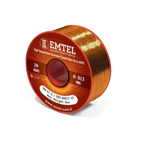 20 AWG Magnet Wire Enamel Copper for Transformers and Motors, 8 Oz 157 Ft, Double Insulated Winding Wire spool