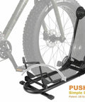 Push In Bike Floor Parking Rack Stand For Mountain, Road And Fat Bikes Up To 5 Inch Tire Width, Indoor Outdoor Garage Storage