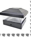 18 Pack Black Outdoor Solar LED Post Cap Lights For 5x5 Posts Dope Bright White LED With Auto Dusk Sensor displayed in rows