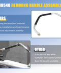 Comparison of 10540 Hemming Handle Assembly vs. other handle types for Tapco Brake PRO 14, 19, 50 Maximum with 11397 pull pins, 11398 plugs.