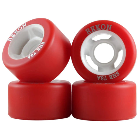 Super High Rebound 65mm Quad Roller Skate Wheels set of 8 red with 16 bearings for smooth glide on sidewalks and rinks