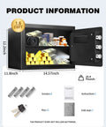 1.7 Cu Ft Home Safe With Digital Lock, Movable Partition, Smart Alarm, Silent Keypad Mode, And Motion Sensor Lights