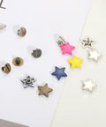 Solid 12mm Yellow Metal Star Rivets And Screw Back Studs, Rock Solid Alloy Pentagon Nailheads for Leather Craft, colorful studs and screws