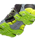 Ice Traction Cleats For Running Shoes, Lightweight Grip With Full Sole Coverage, Cleats On Heel And Forefoot, Grey Green, X Large