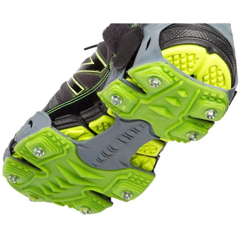 Ice Traction Cleats For Running Shoes, Lightweight Grip With Full Sole Coverage, Cleats On Heel And Forefoot, Grey Green, X Large