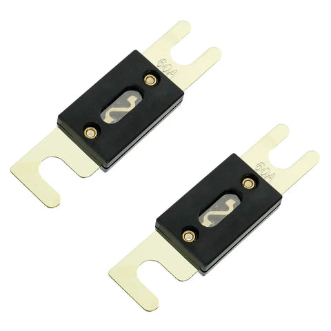 ANL Fuse Holder With Fuses For 0 2 4 Gauge And 0 8 Gauge Fuse Block Pack Of 2 60 Amp Copper Alloy Gold Plated car audio fuse holders