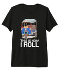 Premium Tri Blend T Shirt Featuring A Killer Tuk Tuk Rickshaw Design And Classic Scooter Travel Graphics Perfect For Bangkok Visitors Auto Drivers Who Want Comfy Streetwear With Sick Urban Vibes. Black tee with Tuk Tuk graphic.