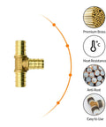 25 Pack One Half Inch PEX Fittings Tee Brass For PEX Tubing Pipe Quick Connects, Durable Brass Construction For Hot And Cold Water Lines