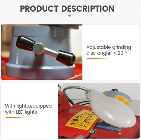 Boss Grade Circular Saw Blade Sharpener, 550W Electric Grinder with adjustable grinding disc and LED lights for precision work.