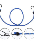 Blue Rubber Bungee Cords With Buckle Hooks For Motorcycle And Bicycle Luggage Tie Down Straps Versatile No Fuss Easy To Use Elastic Rope