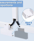 Close-up of 94.5 Inch Cord Hider Kit for Walls and TV Wires, showing T fitting and cable concealment in use with snap attachment.