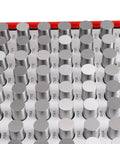 82-piece steel 0.751 to 0.832 Inch Plug Pin Gauge Set in red case, Minus Class ZZ Tolerance, M5 Negative for precision machining.