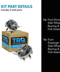 Front Left And Right Wheel Bearing And Hub Assembly Set, 2 Piece, Drop-In Ready For 2003 2010 Ford Explorer Sport Trac 4WD