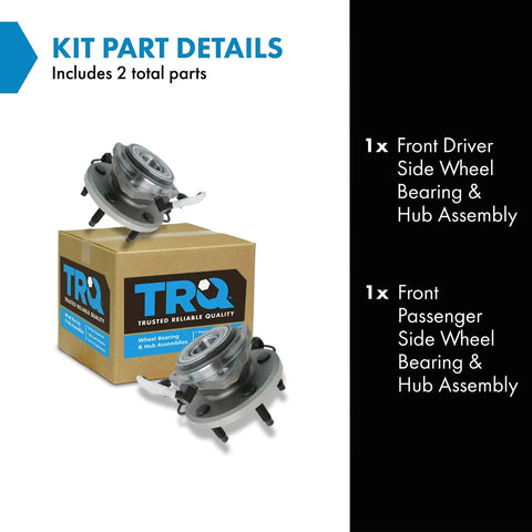 Front Left And Right Wheel Bearing And Hub Assembly Set, 2 Piece, Drop-In Ready For 2003 2010 Ford Explorer Sport Trac 4WD