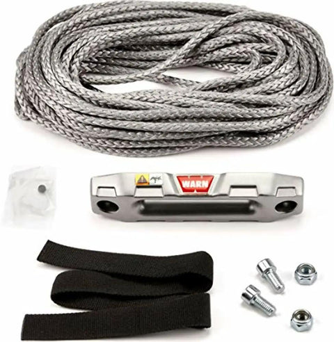 Epic Synthetic Winch Rope Upgrade Kit For ATV And UTV Winches Heavy Duty One Quarter Inch By Fifty Feet With Hawse Fairlead