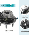 Front Wheel Hub And Bearing Assembly For 4x4 Trucks And SUVs Direct Fit For Chevys Silverado Tahoe Avalanche Suburban Express 1500 GMC Sierra Yukon Savana Escalade ESV 6 Lug With ABS Replacement viewed from different angles