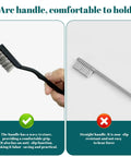 15 Piece Mini Stainless Steel Wire Brush Set With Curved Handles For Removing Rust And Welding Slag, durable tools shown