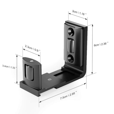 CCJH Sliding Barn Door Bottom Floor Guide With Adjustable Roller U Shape Flexible Flush Design Wall Mounted Black Dual Sided Concealed Pulleys For Smooth Quiet Door Operation Made From Durable Aluminum Alloy. Product dimensions illustrated.