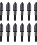 12 Pack 100 Grain Screw On Field Points For Archery Arrows Practice Bullet Tips For Crossbows And Compound Bows Black Five Sixteenth Inch Diameter Arrowheads Durable Target Friendly For Cardboard And Foam Targets