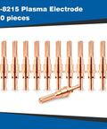 10 Pack 9 8211 Plasma Tips And 10 Pack 9 8215 Plasma Electrodes For Cutmaster 52 Torch displayed in a row