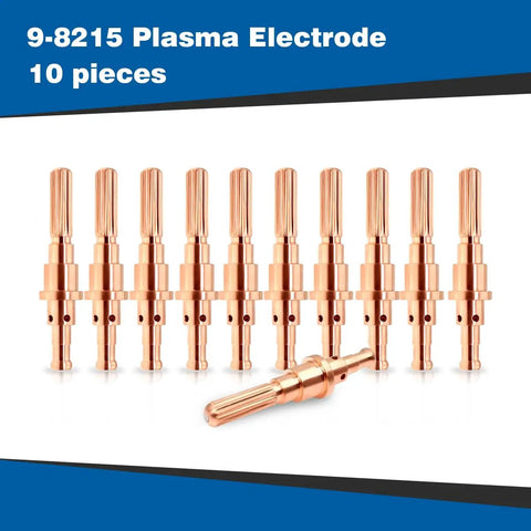 10 Pack 9 8211 Plasma Tips And 10 Pack 9 8215 Plasma Electrodes For Cutmaster 52 Torch displayed in a row