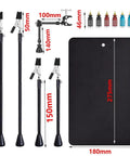 Components of Magnetic Helping Hands Soldering Station With Heavy Duty Base And Four Flexible Arms, 2.16 Inch Jaw Opening
