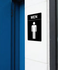 Two Pack Restroom Sign 9 By 6 Inches Unisex Bathroom Sign For Home Or Office Doors And Walls Easy To Install Self Adhering Vinyl Durable Indoor Outdoor Use Stick On And Built To Last For Businesses And Homes on a wall