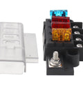 Rock Solid 4 Way Ato Blade Fuse Box With Gasket Seal Cover Dc 32V showing fuses and waterproof cover for cars boats trucks.