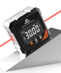 4-Side Magnetic Digital Angle Gauge With Laser, Rechargeable Mini Digital Laser Level Cube Inclinometer, Backlit Display