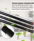 Vacuum cleaner extension tube, 14.6 inches long, part of 10-Piece Vacuum Attachment Kit For One And One Quarter Inch And One And Three Eighth Inch Vacuums With Adapter Includes Crevice Tool Upholstery Tool Round Brush Horsehair Brush Utility Nozzle Combo Tool Flexible Tubes And Extensions.