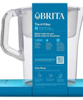 Large 10 Cup Water Filter Pitcher With SmartLight Filter Reminder, Includes Two Standard Filters, BPA Free, White