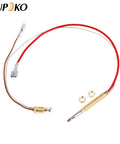 Aupoko patio heater thermocouple replacement with brass M8x1 threaded end, red insulated lead and small nuts (front view)