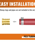 3/4 Inch PEX Brass Plug End Cap 6-Pack For Plumbing shown with PEX tubing for easy installation