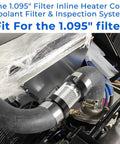 1-1/2 Inch Universal Inline Heater Core Coolant Filter And Inspection System With Stainless Steel Mesh Filter installed