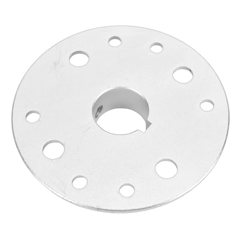 Rock Solid Heavy Duty Rear Sprocket For Go Kart And Drift Trike With One Inch Bore And Quarter Inch Keyway shown from above with mounting holes.