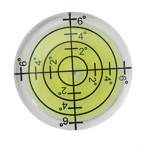 Ehlivhall 32Mm Round Bubble Level, High Precision For Acrylic with yellow-green liquid and degree markings.